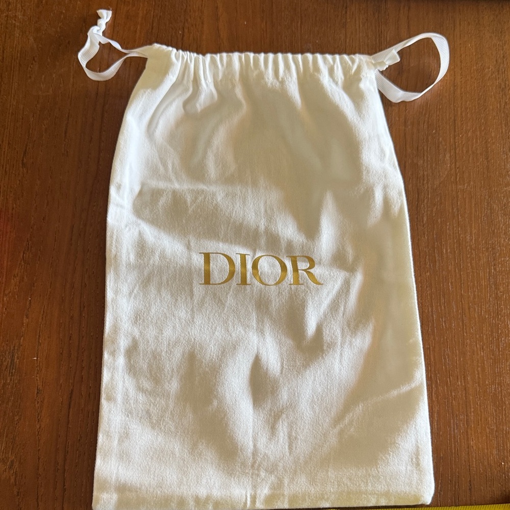 Dior White and Gold Dust Bag